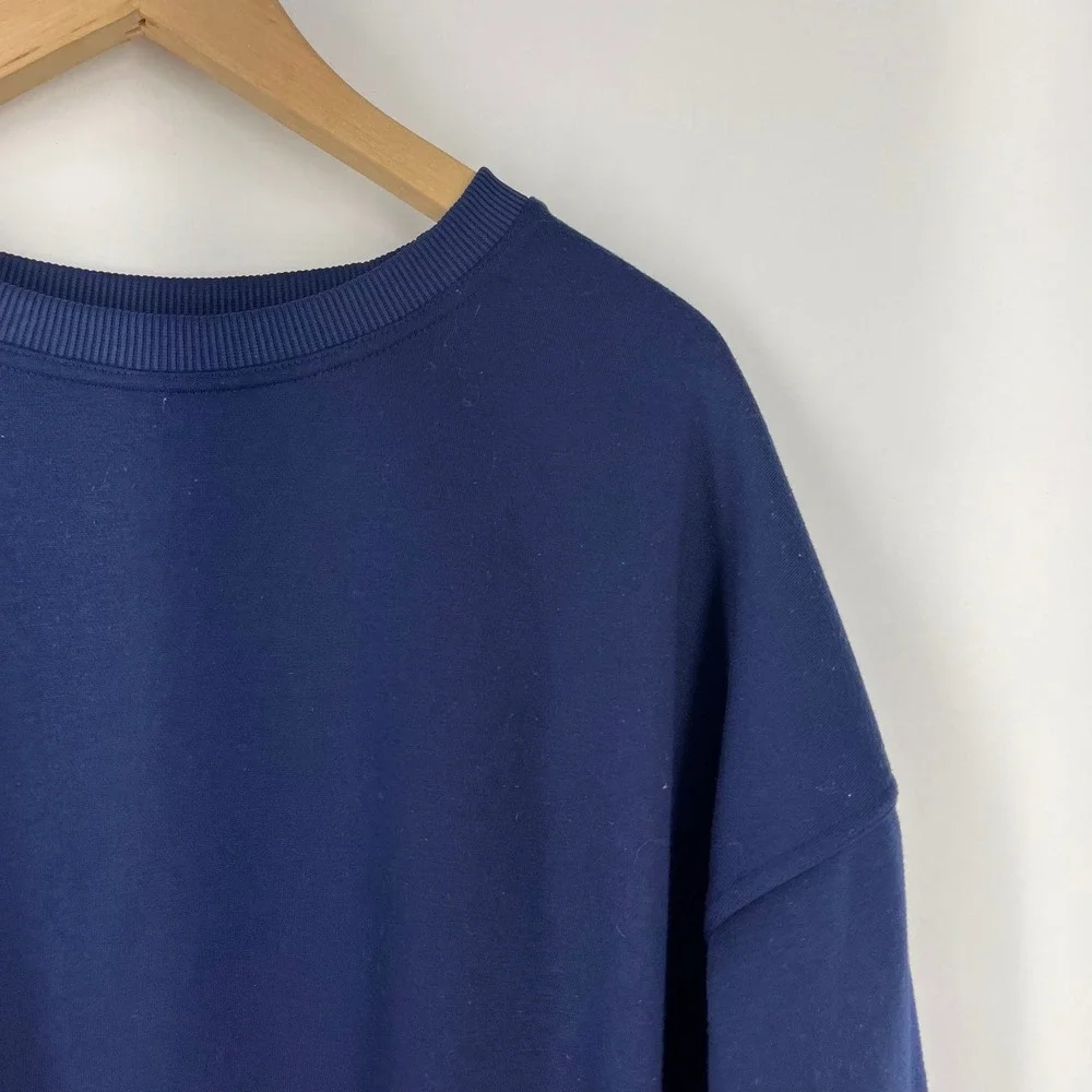 Halara Womens Oversized Crewneck‎ Sweatshirt Pleated Back Side Pockets Size L